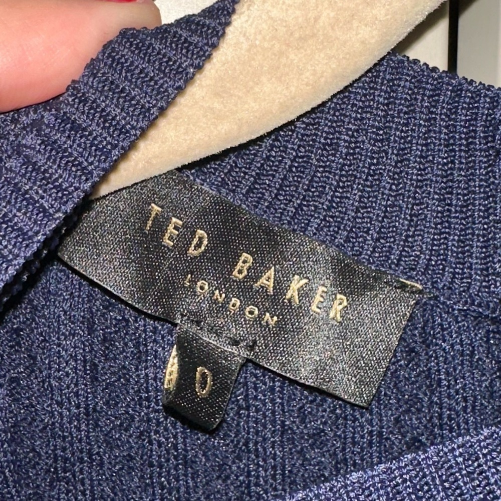 NWOT Ted Baker Navy Blue Knit Dress size 0 - Picture 8 of 12